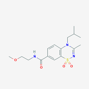 4-isobutyl-N-(2-methoxyethyl)-3-methyl-4H-1,2,4-benzothiadiazine-7-carboxamide 1,1-dioxide