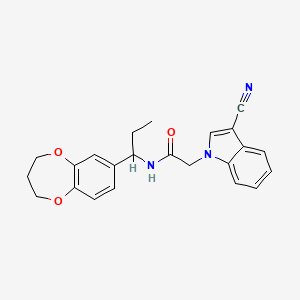 2-(3-cyano-1H-indol-1-yl)-N-[1-(3,4-dihydro-2H-1,5-benzodioxepin-7-yl)propyl]acetamide