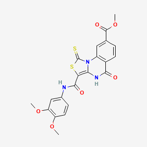 Methyl 3-[(3,4-dimethoxyphenyl)carbamoyl]-5-oxo-1-thioxo-4,5-dihydro[1,3]thiazolo[3,4-a]quinazoline-8-carboxylate