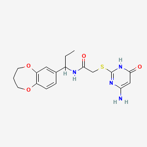 2-[(4-amino-6-oxo-1,6-dihydropyrimidin-2-yl)sulfanyl]-N-[1-(3,4-dihydro-2H-1,5-benzodioxepin-7-yl)propyl]acetamide