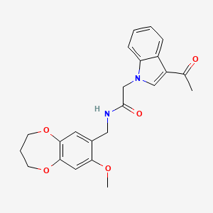 2-(3-acetyl-1H-indol-1-yl)-N-[(8-methoxy-3,4-dihydro-2H-1,5-benzodioxepin-7-yl)methyl]acetamide