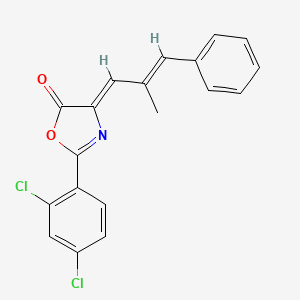 (Z)-2-(2,4-dichlorophenyl)-4-((E)-2-methyl-3-phenylallylidene)oxazol-5(4H)-one