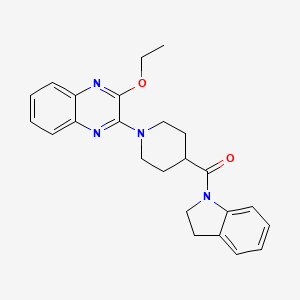 molecular formula C24H26N4O2 B11225250 2,3-dihydro-1H-indol-1-yl[1-(3-ethoxyquinoxalin-2-yl)piperidin-4-yl]methanone 