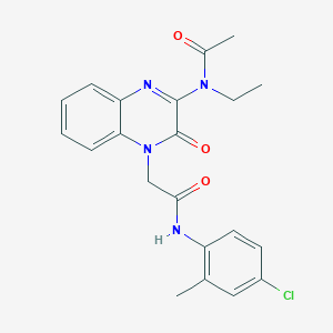 molecular formula C21H21ClN4O3 B11225258 N-(4-{2-[(4-chloro-2-methylphenyl)amino]-2-oxoethyl}-3-oxo-3,4-dihydroquinoxalin-2-yl)-N-ethylacetamide 