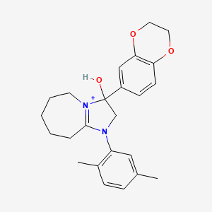 3-(2,3-dihydro-1,4-benzodioxin-6-yl)-1-(2,5-dimethylphenyl)-3-hydroxy-2,5,6,7,8,9-hexahydro-3H-imidazo[1,2-a]azepin-1-ium