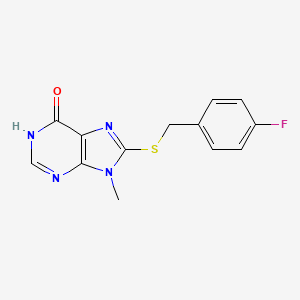 molecular formula C13H11FN4OS B11225289 8-[(4-fluorobenzyl)sulfanyl]-9-methyl-1,9-dihydro-6H-purin-6-one 