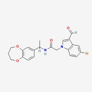 2-(5-bromo-3-formyl-1H-indol-1-yl)-N-[1-(3,4-dihydro-2H-1,5-benzodioxepin-7-yl)ethyl]acetamide