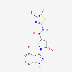 N-(4-ethyl-5-methyl-1,3-thiazol-2-yl)-1-(4-fluoro-1H-indazol-3-yl)-5-oxopyrrolidine-3-carboxamide