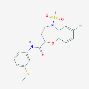 7-Chloro-5-methanesulfonyl-N-[3-(methylsulfanyl)phenyl]-2,3,4,5-tetrahydro-1,5-benzoxazepine-2-carboxamide