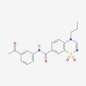 N-(3-acetylphenyl)-4-propyl-4H-1,2,4-benzothiadiazine-7-carboxamide 1,1-dioxide