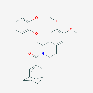 molecular formula C30H37NO5 B11225339 (3r,5r,7r)-adamantan-1-yl(6,7-dimethoxy-1-((2-methoxyphenoxy)methyl)-3,4-dihydroisoquinolin-2(1H)-yl)methanone 