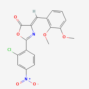 molecular formula C18H13ClN2O6 B11225340 (4Z)-2-(2-chloro-4-nitrophenyl)-4-(2,3-dimethoxybenzylidene)-1,3-oxazol-5(4H)-one 