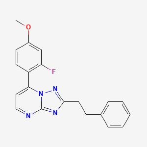 3-Fluoro-4-(2-phenethyl[1,2,4]triazolo[1,5-a]pyrimidin-7-yl)phenyl methyl ether