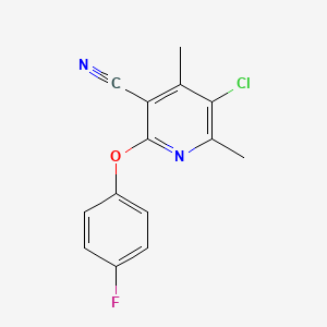 5-Chloro-2-(4-fluorophenoxy)-4,6-dimethylpyridine-3-carbonitrile