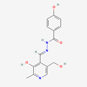 molecular formula C15H15N3O4 B11225385 4-hydroxy-N'-{(1E)-[3-hydroxy-5-(hydroxymethyl)-2-methylpyridin-4-yl]methylene}benzohydrazide 