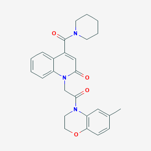 1-[2-(6-methyl-2,3-dihydro-4H-1,4-benzoxazin-4-yl)-2-oxoethyl]-4-(piperidin-1-ylcarbonyl)quinolin-2(1H)-one