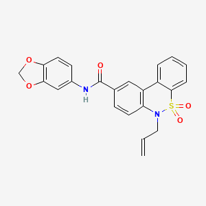 molecular formula C23H18N2O5S B11225446 6-Allyl-N-(1,3-benzodioxol-5-YL)-6H-dibenzo[C,E][1,2]thiazine-9-carboxamide 5,5-dioxide 