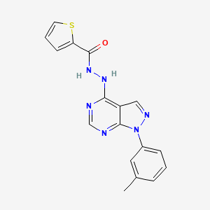 molecular formula C17H14N6OS B11225447 N'-[1-(3-methylphenyl)-1H-pyrazolo[3,4-d]pyrimidin-4-yl]thiophene-2-carbohydrazide 