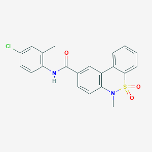 molecular formula C21H17ClN2O3S B11225453 N-(4-chloro-2-methylphenyl)-6-methyl-6H-dibenzo[c,e][1,2]thiazine-9-carboxamide 5,5-dioxide 