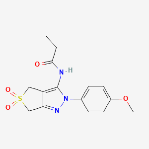 N-(2-(4-methoxyphenyl)-5,5-dioxido-4,6-dihydro-2H-thieno[3,4-c]pyrazol-3-yl)propionamide