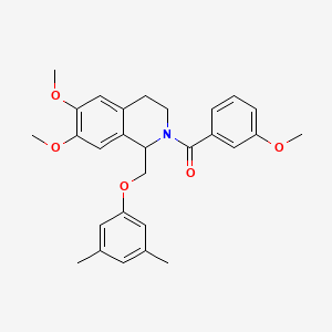 (1-((3,5-dimethylphenoxy)methyl)-6,7-dimethoxy-3,4-dihydroisoquinolin-2(1H)-yl)(3-methoxyphenyl)methanone