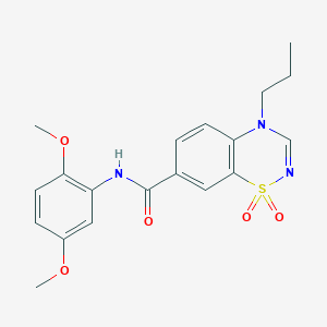 molecular formula C19H21N3O5S B11225542 N-(2,5-dimethoxyphenyl)-4-propyl-4H-1,2,4-benzothiadiazine-7-carboxamide 1,1-dioxide 