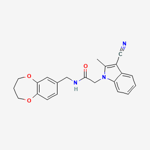 2-(3-cyano-2-methyl-1H-indol-1-yl)-N-(3,4-dihydro-2H-1,5-benzodioxepin-7-ylmethyl)acetamide