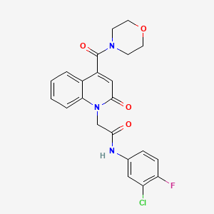 molecular formula C22H19ClFN3O4 B11225586 N-(3-chloro-4-fluorophenyl)-2-[4-(morpholin-4-ylcarbonyl)-2-oxoquinolin-1(2H)-yl]acetamide 