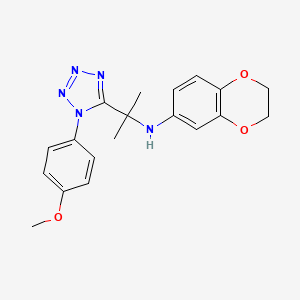 molecular formula C19H21N5O3 B11225606 N-{2-[1-(4-methoxyphenyl)-1H-tetrazol-5-yl]propan-2-yl}-2,3-dihydro-1,4-benzodioxin-6-amine 