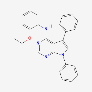 molecular formula C26H22N4O B11225613 N-(2-ethoxyphenyl)-5,7-diphenylpyrrolo[2,3-d]pyrimidin-4-amine 