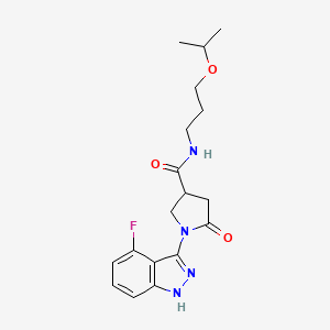 1-(4-fluoro-1H-indazol-3-yl)-N-(3-isopropoxypropyl)-5-oxo-3-pyrrolidinecarboxamide