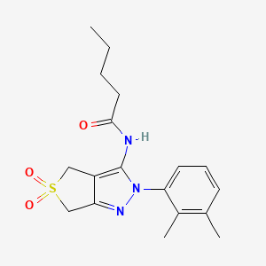 molecular formula C18H23N3O3S B11225668 N-[2-(2,3-dimethylphenyl)-5,5-dioxido-2,6-dihydro-4H-thieno[3,4-c]pyrazol-3-yl]pentanamide 