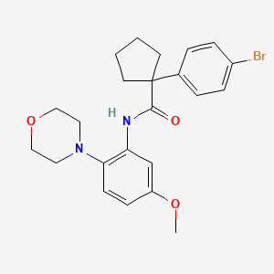 molecular formula C23H27BrN2O3 B11225676 1-(4-bromophenyl)-N-[5-methoxy-2-(morpholin-4-yl)phenyl]cyclopentanecarboxamide 