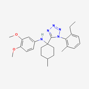 molecular formula C25H33N5O2 B11225712 N-{1-[1-(2-ethyl-6-methylphenyl)-1H-tetrazol-5-yl]-4-methylcyclohexyl}-3,4-dimethoxyaniline 