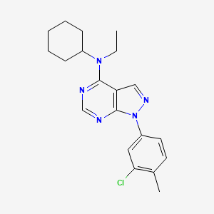 molecular formula C20H24ClN5 B11225726 1-(3-chloro-4-methylphenyl)-N-cyclohexyl-N-ethyl-1H-pyrazolo[3,4-d]pyrimidin-4-amine 