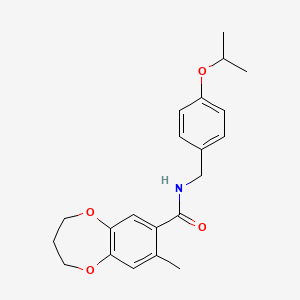 8-methyl-N-[4-(propan-2-yloxy)benzyl]-3,4-dihydro-2H-1,5-benzodioxepine-7-carboxamide