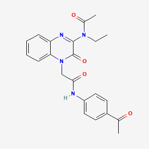 N-(4-{2-[(4-acetylphenyl)amino]-2-oxoethyl}-3-oxo-3,4-dihydroquinoxalin-2-yl)-N-ethylacetamide