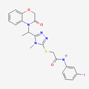 N-(3-iodophenyl)-2-({4-methyl-5-[1-(3-oxo-2,3-dihydro-4H-1,4-benzoxazin-4-yl)ethyl]-4H-1,2,4-triazol-3-yl}sulfanyl)acetamide