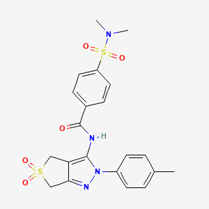 4-(N,N-dimethylsulfamoyl)-N-(5,5-dioxido-2-(p-tolyl)-4,6-dihydro-2H-thieno[3,4-c]pyrazol-3-yl)benzamide