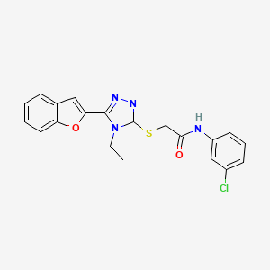 2-{[5-(1-benzofuran-2-yl)-4-ethyl-4H-1,2,4-triazol-3-yl]sulfanyl}-N-(3-chlorophenyl)acetamide