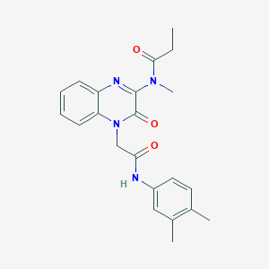 N-(4-{2-[(3,4-dimethylphenyl)amino]-2-oxoethyl}-3-oxo-3,4-dihydroquinoxalin-2-yl)-N-methylpropanamide