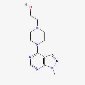 molecular formula C12H18N6O B11225826 2-[4-(1-methyl-1H-pyrazolo[3,4-d]pyrimidin-4-yl)piperazin-1-yl]ethanol 