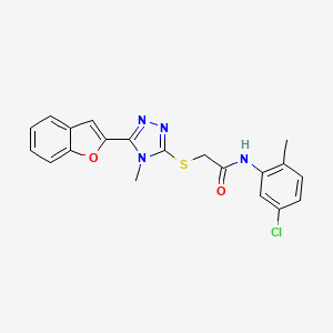 molecular formula C20H17ClN4O2S B11225851 2-{[5-(1-benzofuran-2-yl)-4-methyl-4H-1,2,4-triazol-3-yl]sulfanyl}-N-(5-chloro-2-methylphenyl)acetamide 