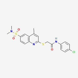 N-(4-chlorophenyl)-2-{[6-(dimethylsulfamoyl)-4-methylquinolin-2-yl]sulfanyl}acetamide