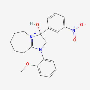 3-hydroxy-1-(2-methoxyphenyl)-3-(3-nitrophenyl)-2,5,6,7,8,9-hexahydro-3H-imidazo[1,2-a]azepin-1-ium