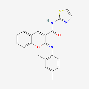 (2Z)-2-[(2,4-dimethylphenyl)imino]-N-(1,3-thiazol-2-yl)-2H-chromene-3-carboxamide