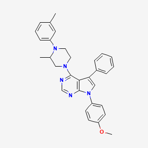 7-(4-methoxyphenyl)-4-[3-methyl-4-(3-methylphenyl)piperazin-1-yl]-5-phenyl-7H-pyrrolo[2,3-d]pyrimidine