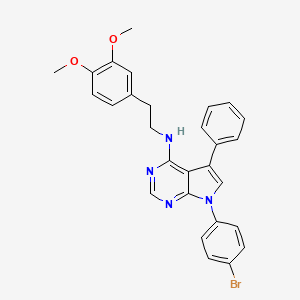 molecular formula C28H25BrN4O2 B11225890 7-(4-bromophenyl)-N-[2-(3,4-dimethoxyphenyl)ethyl]-5-phenyl-7H-pyrrolo[2,3-d]pyrimidin-4-amine 