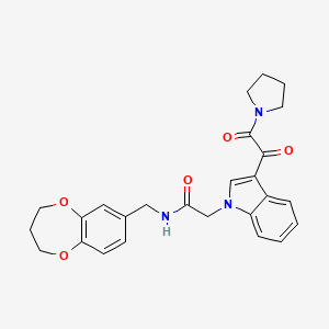 N-(3,4-dihydro-2H-1,5-benzodioxepin-7-ylmethyl)-2-{3-[oxo(pyrrolidin-1-yl)acetyl]-1H-indol-1-yl}acetamide