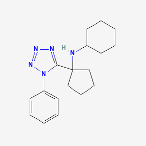 molecular formula C18H25N5 B11225909 N-[1-(1-phenyl-1H-tetrazol-5-yl)cyclopentyl]cyclohexanamine 